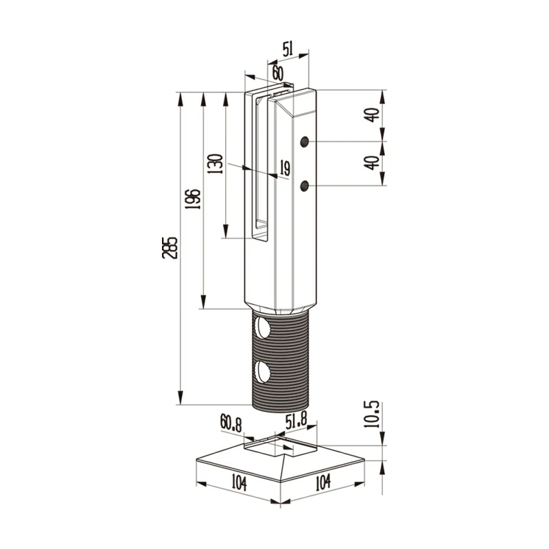 Square In-ground Glass Spigot Structure