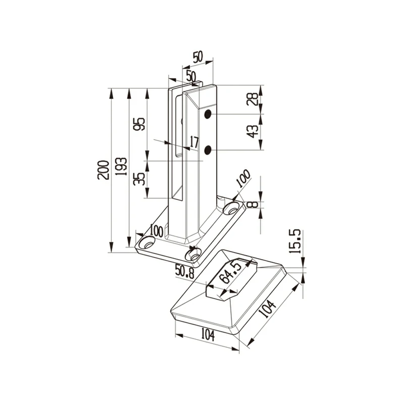 Angled Base Floor Glass Spigot Structure
