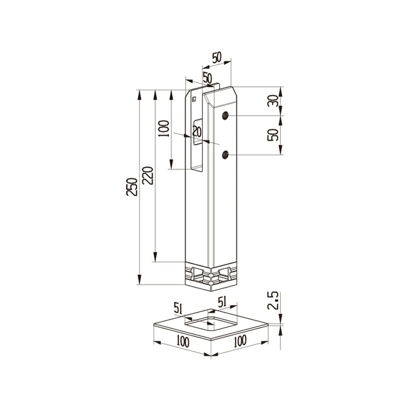 Square In-ground Glass Spigot Structure