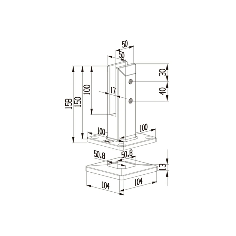 Black Square Floor-standing Glass Spigots Structure