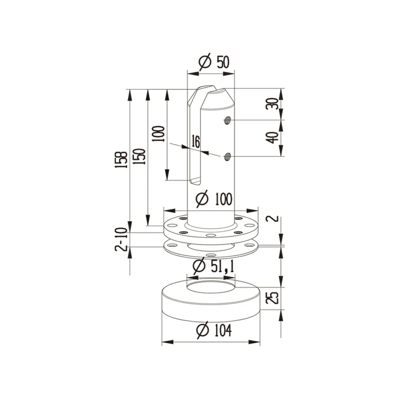 Post Standing Glass Spigot Structure