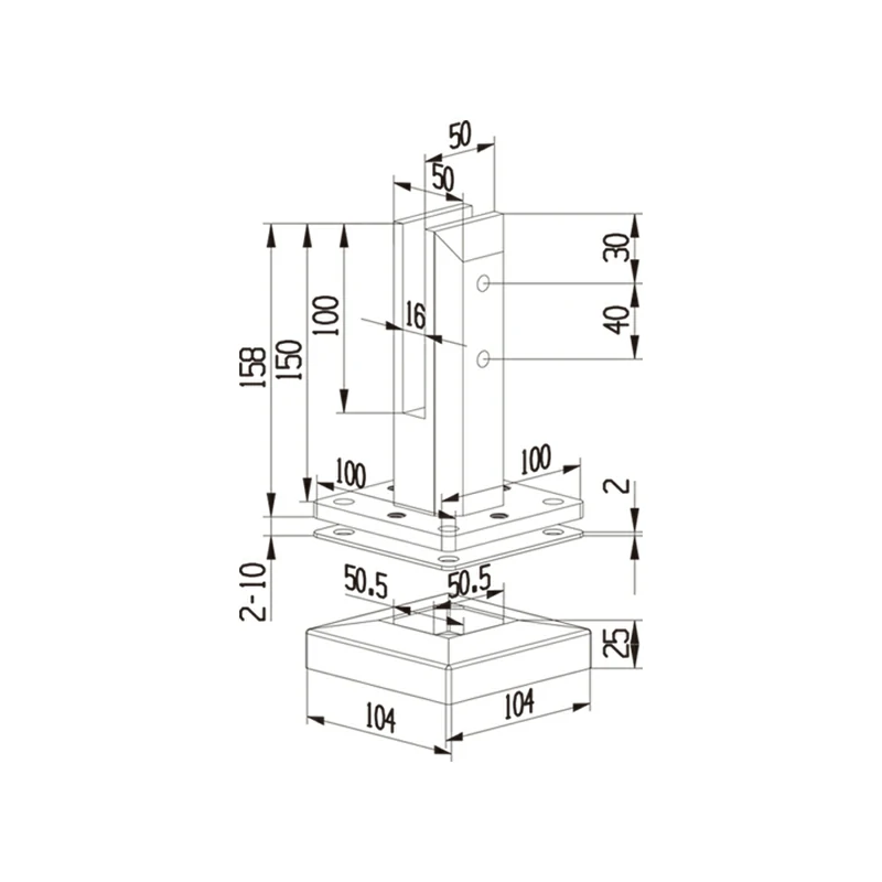 Pool Fence Spigot Structure