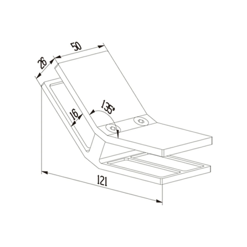 135 Degree Glass Clamp Structure