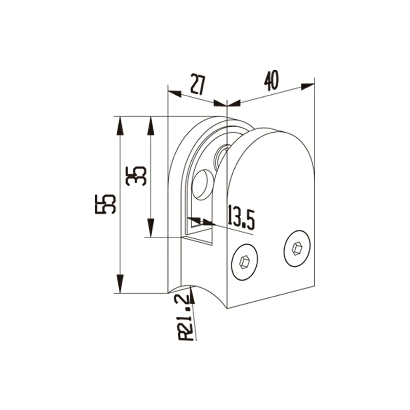 8mm Glass Clamp Structure