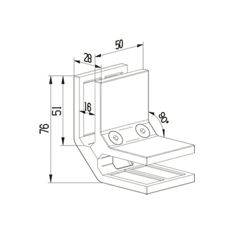 90 Degree Glass Clamp Structure