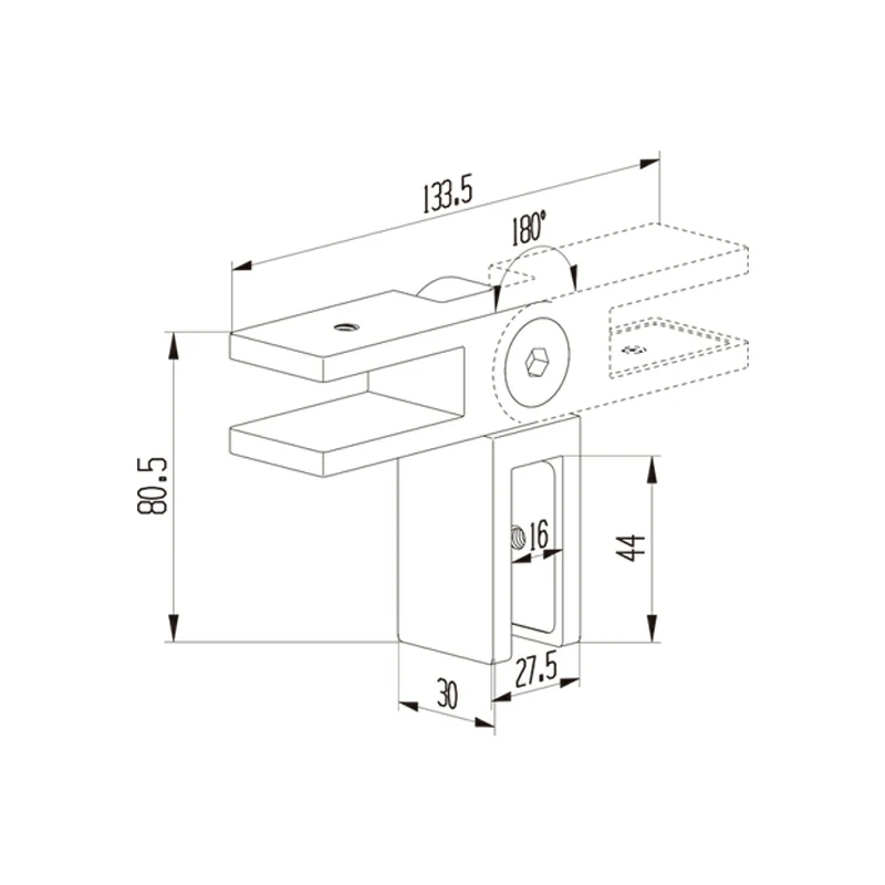 Adjustable Glass Clamp Structure