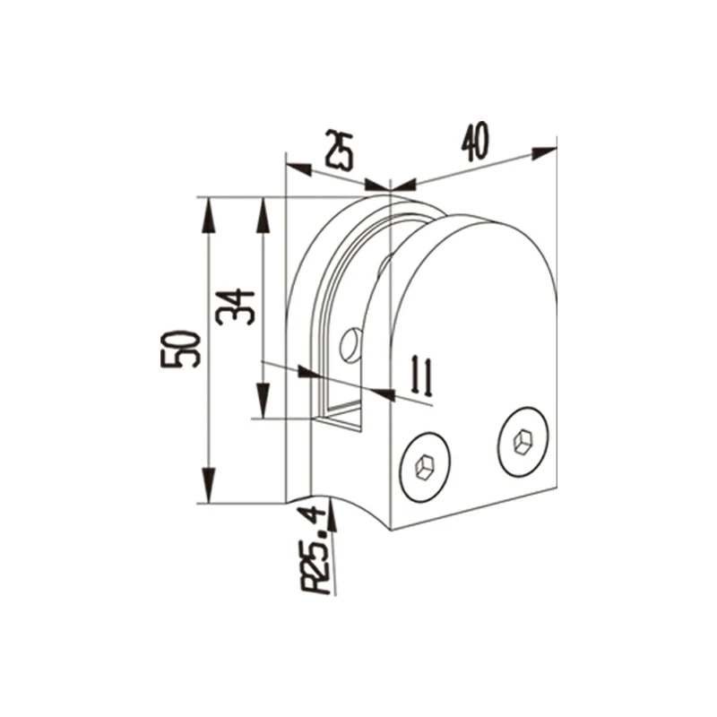 Fish Mouth Glass Clamp Structure