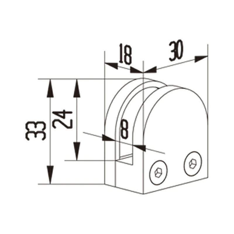 Flat 6mm Glass Clamp Structure