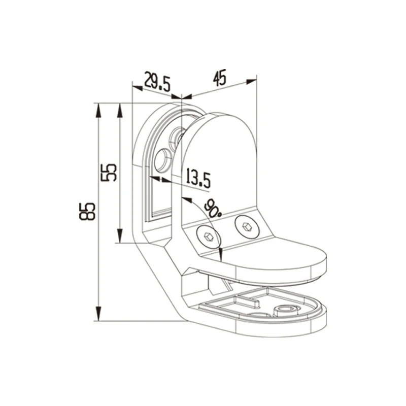 Glass Corner Clamp Structure