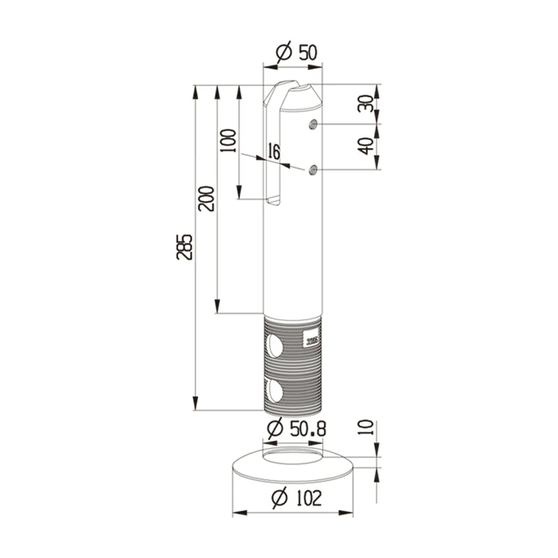 Post In-ground Round Glass Spigot Structure