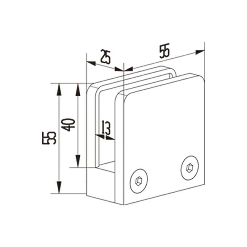 Square Glass Clamp Structure