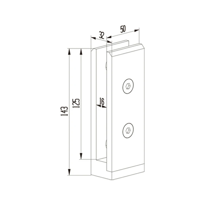 Wall Mount Glass Clamp Structure