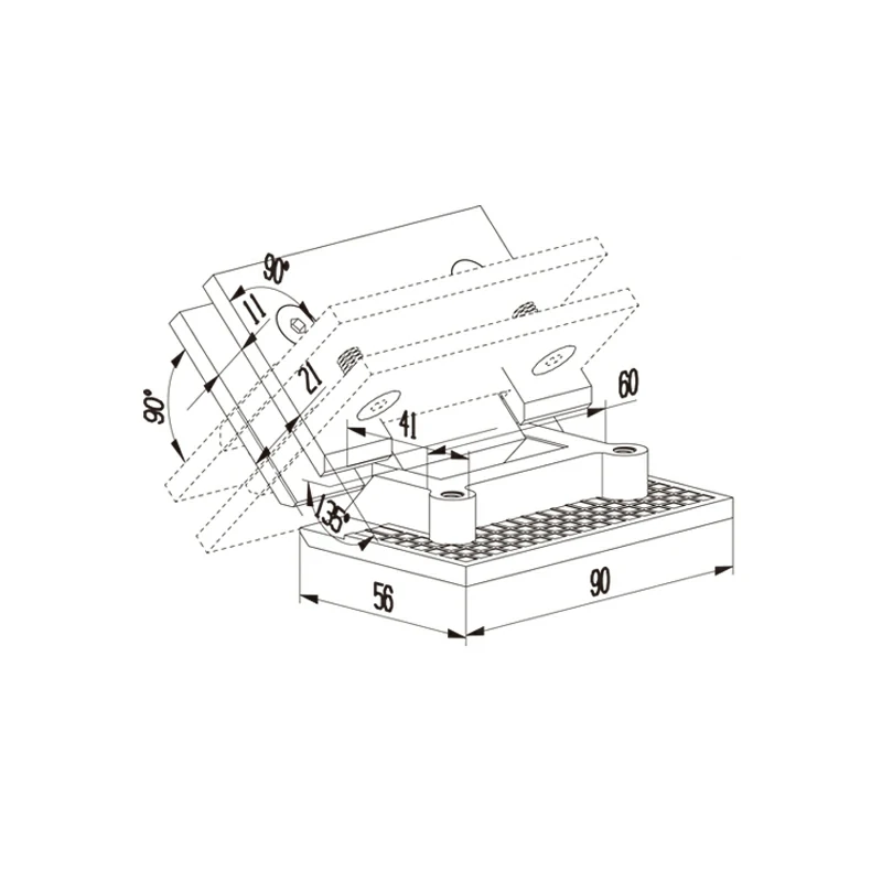 Frameless Glass Door Hinges Structure