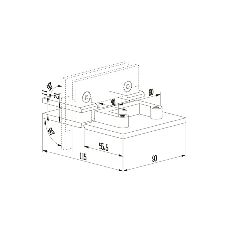 Black Shower Door Hinges Structure