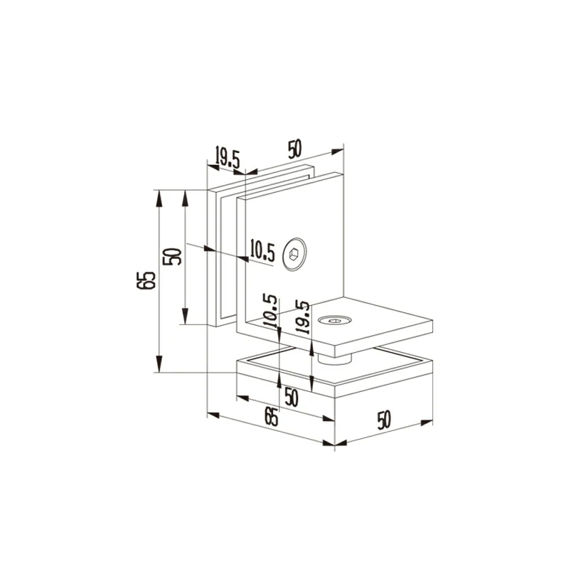 Shower Glass Bracket Structure
