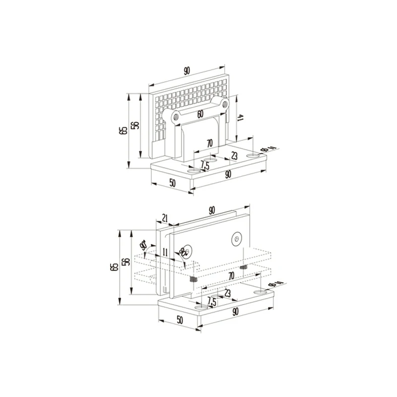 Shower Hinges Structure