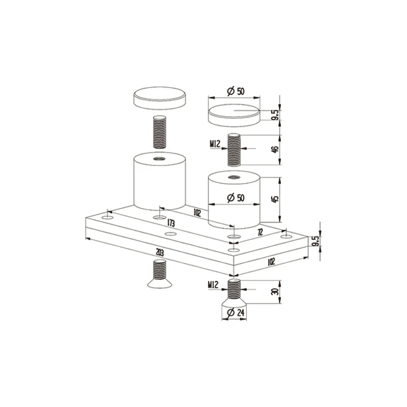 Glass Standoff Bracket Structure