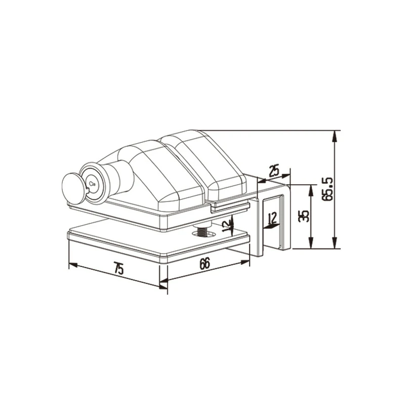 Frameless Glass Door Latch Structure