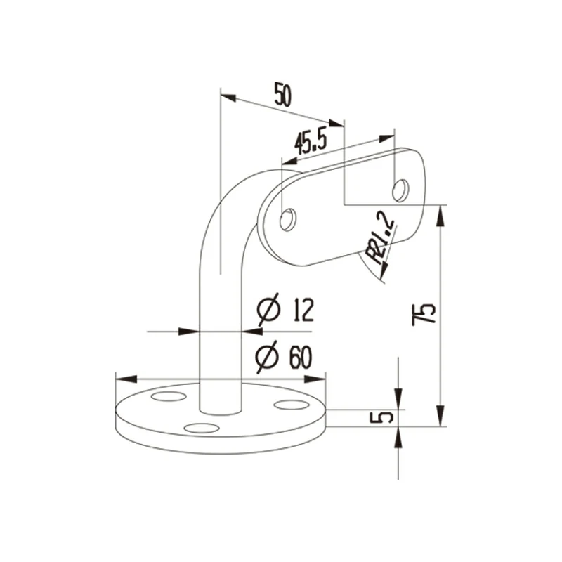 Handrail Mounting Bracket Structure