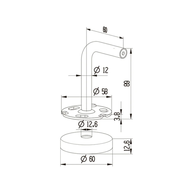 Wall Mounted Handrail Bracket Structure