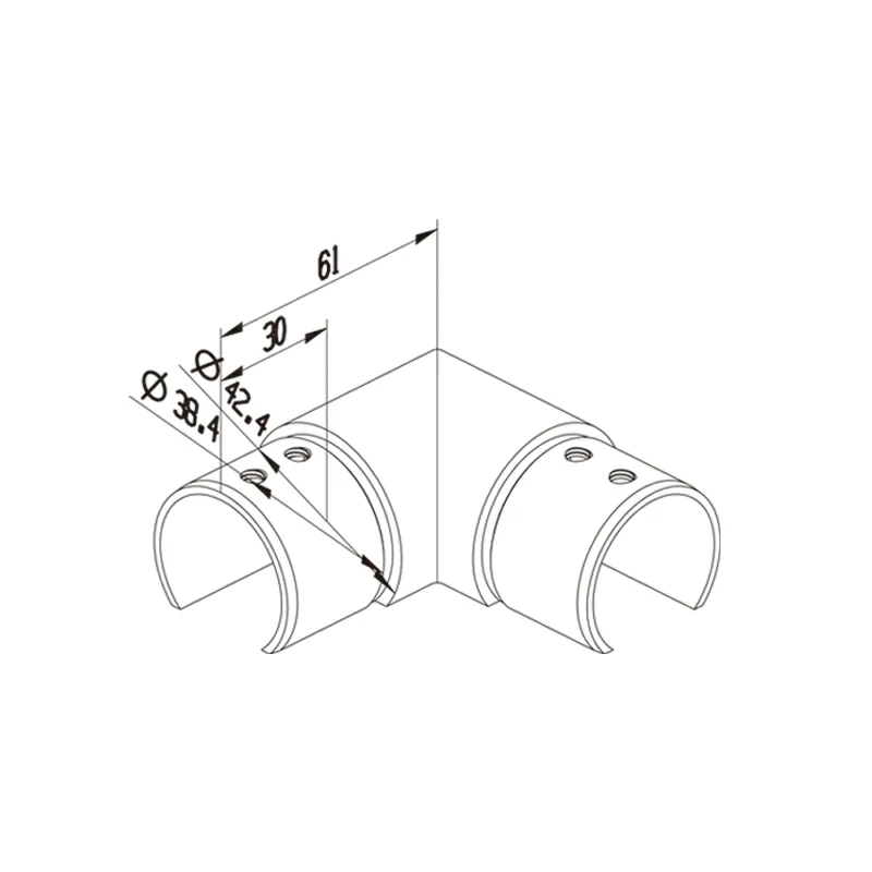 90 Degree Handrail Connector Structure