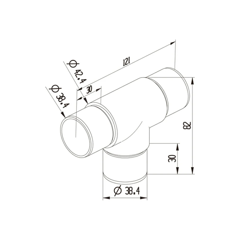 Handrail Tee Connector Structure