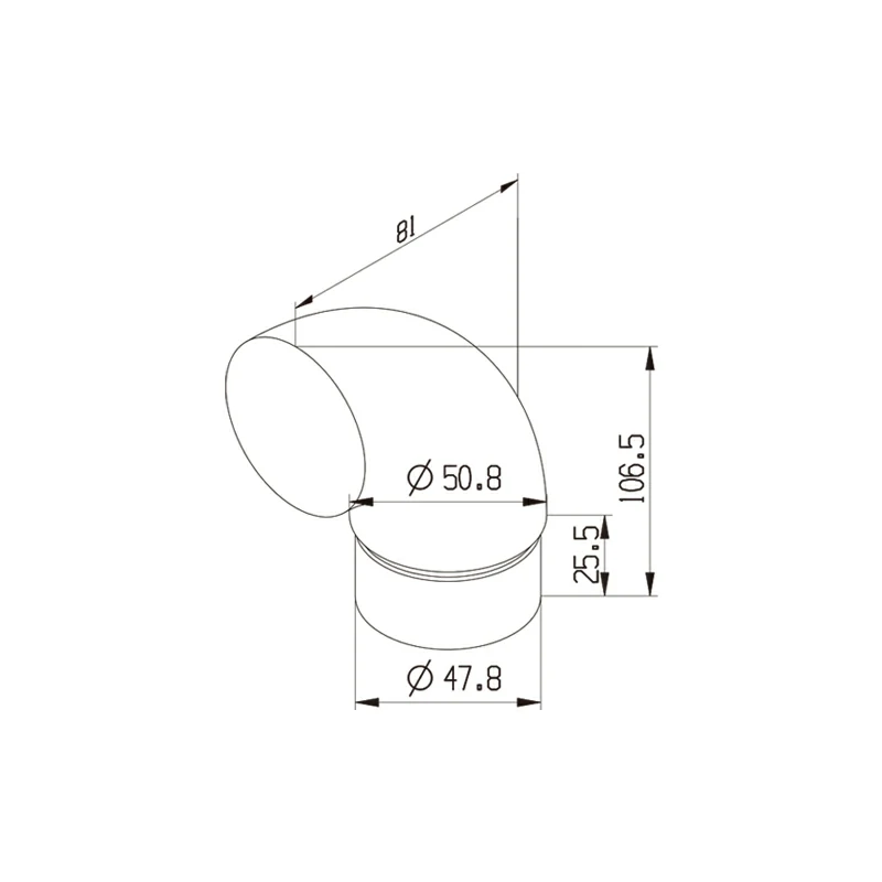 Stainless Steel Handrail End Cap Structure