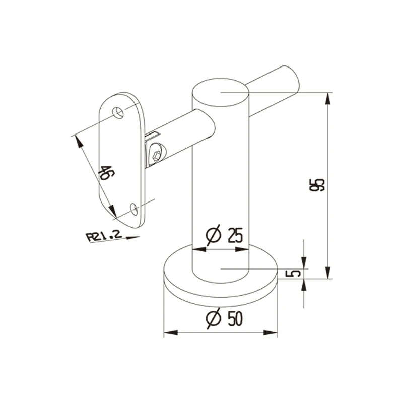 Wall-Mounted Adjustable Handrail Bracket Structure