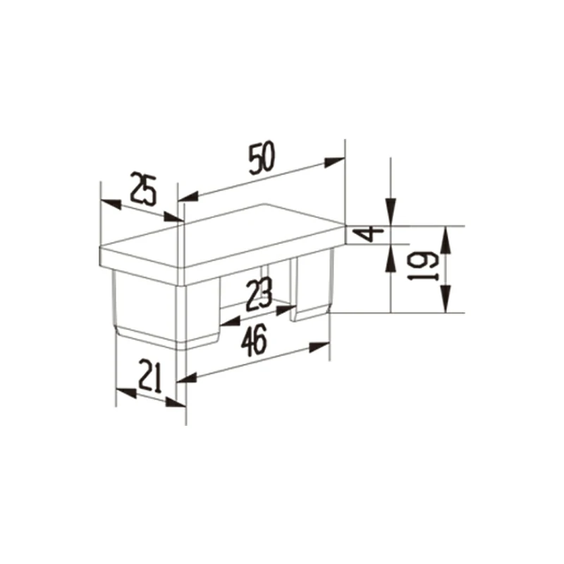 Rectangular End Cap Slotted Structure
