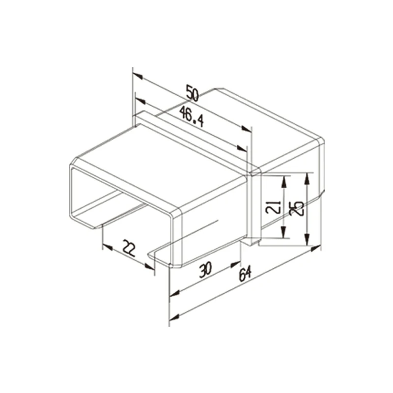 Handrail Rectangular Connector Structure