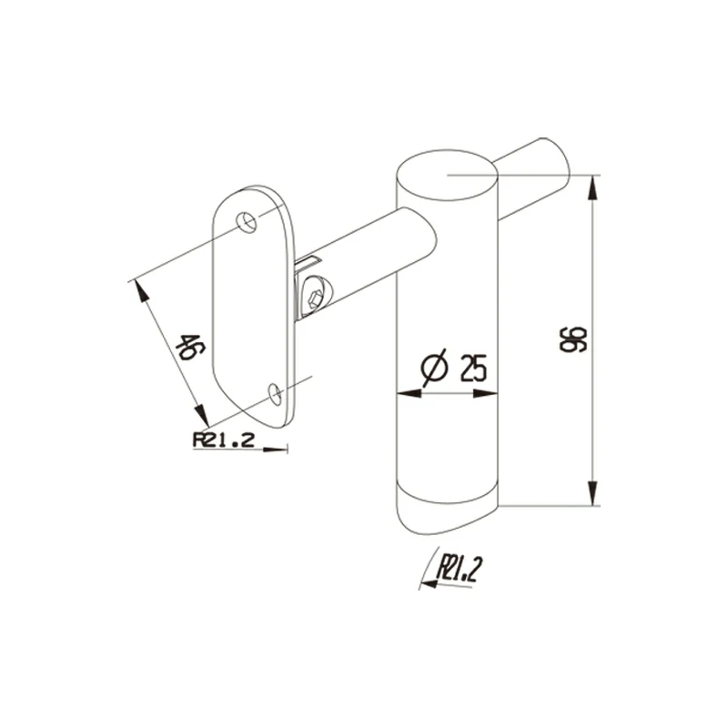 Side Mount Handrail Bracket Structure