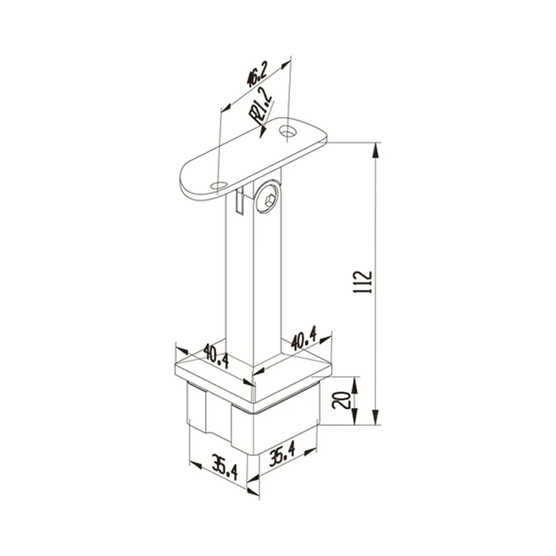 Square Handrail Bracket Structure