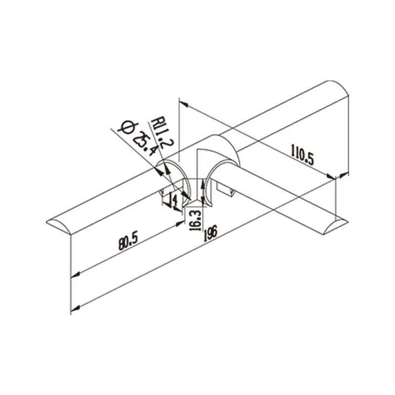 Handrail T Connector Structure