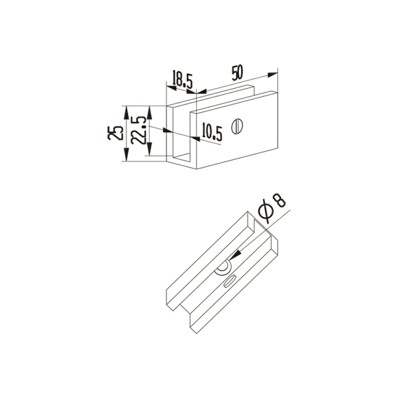 Glass Shower Panel Bracket Structure