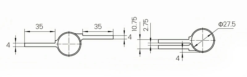 Technical drawing of 4-inch (101.5mm) hydraulic hinge showing barrel diameter and screw holes.