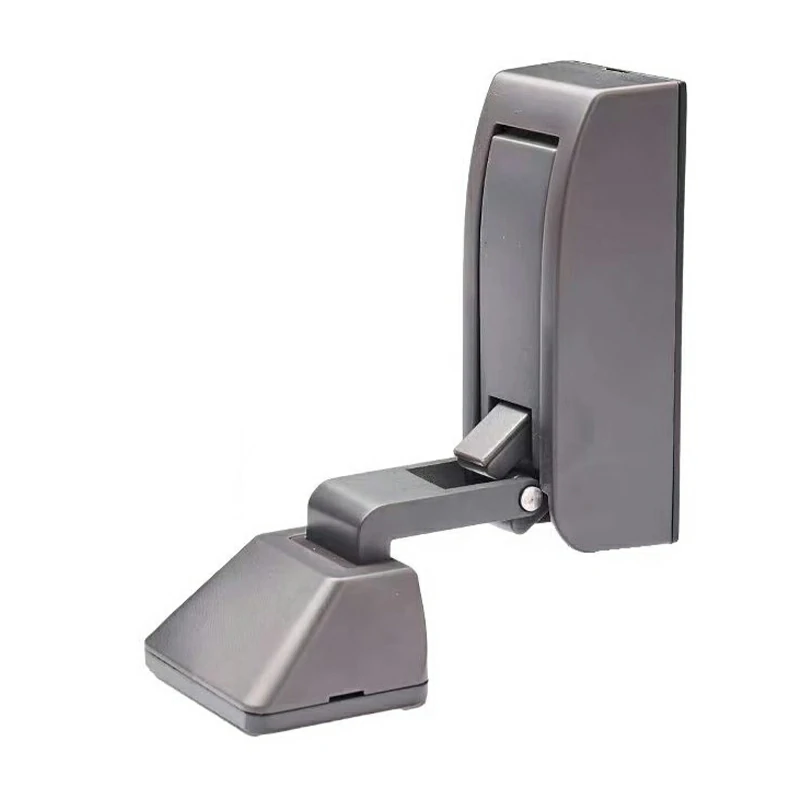 Grey finish door stop damper featuring an adjustable hydraulic buffer system.