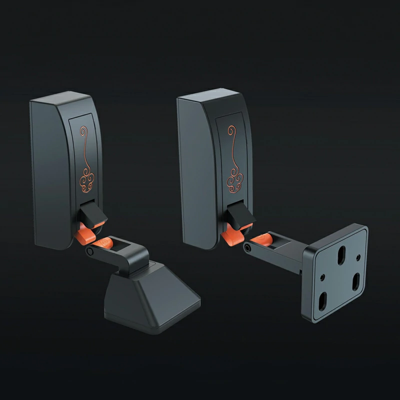 Modern black hydraulic door catch with magnetic suction and shock absorption.