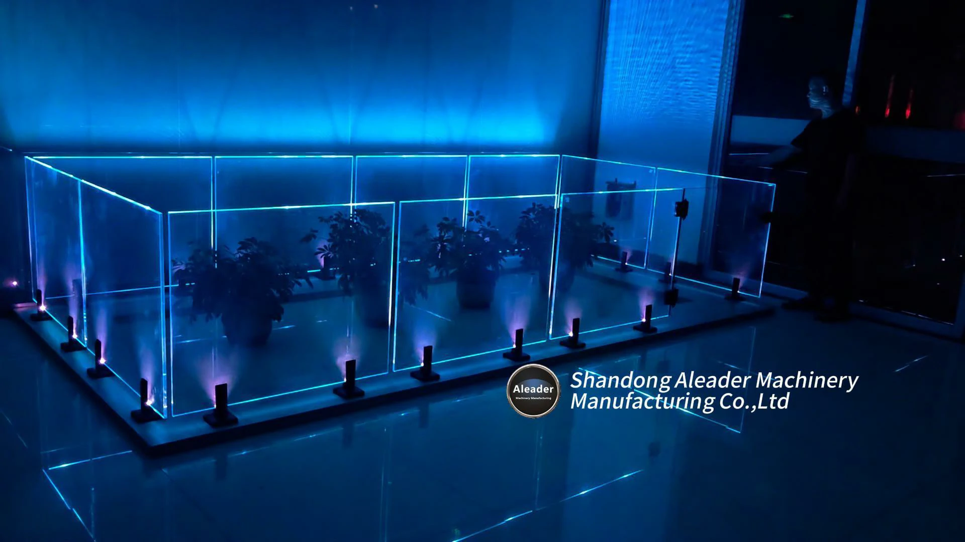 aleader LED lighting in frameless glass railings