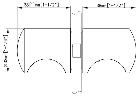 Round Back to Back Finger Grip Shower Knob NY07 Size