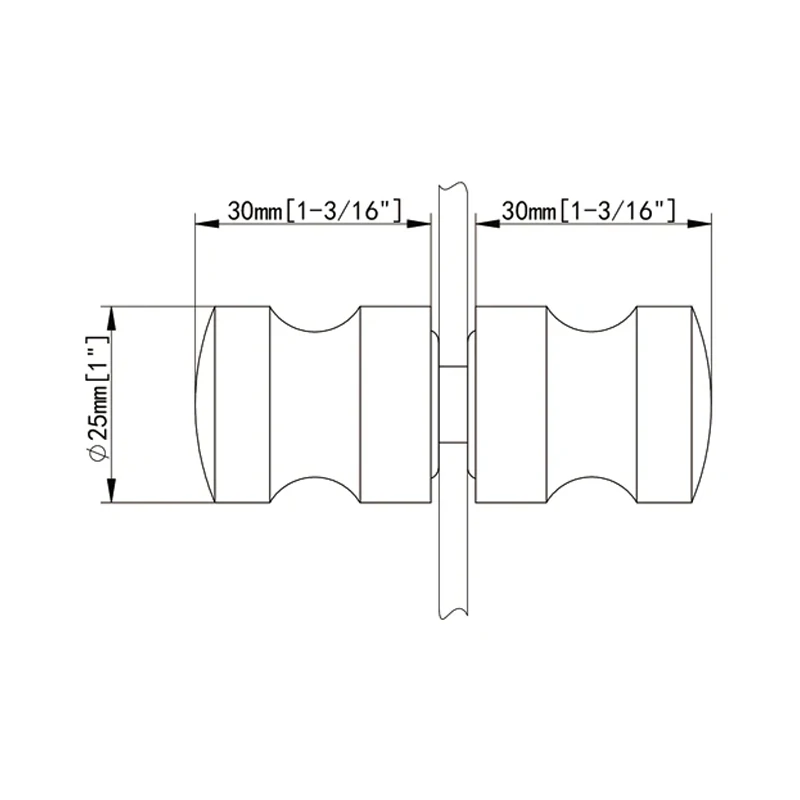 Back-to-Back Classic Shower Knob Size.