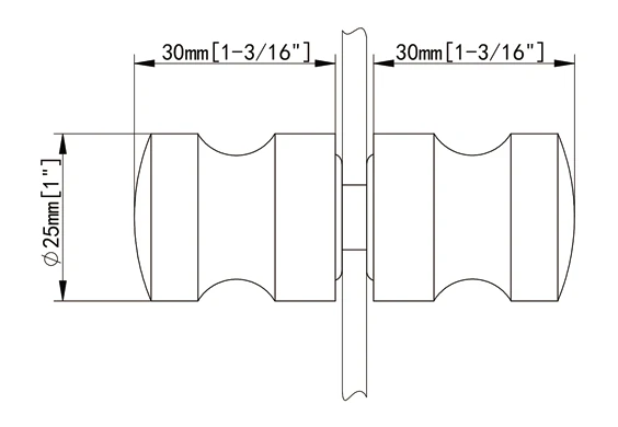 Back-to-Back Classic Shower Knob Size.