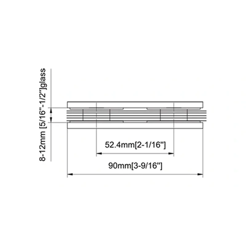 180° Glass to Glass Radius Corners Profile Glass Clamp Size