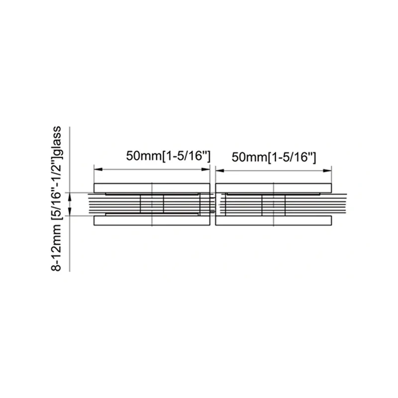 180°Pivoting Transom Clamp Square Wall Mount & Glass Clamp Size
