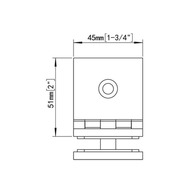 90° Adjustable Wall Mount Radius Corners Profile Glass Clamp Size1