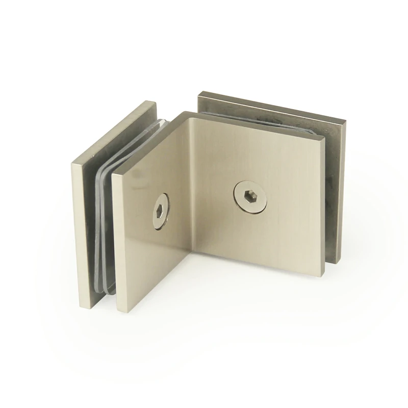 90°Glass to Glass Square Wall Mount & Glass Clamp