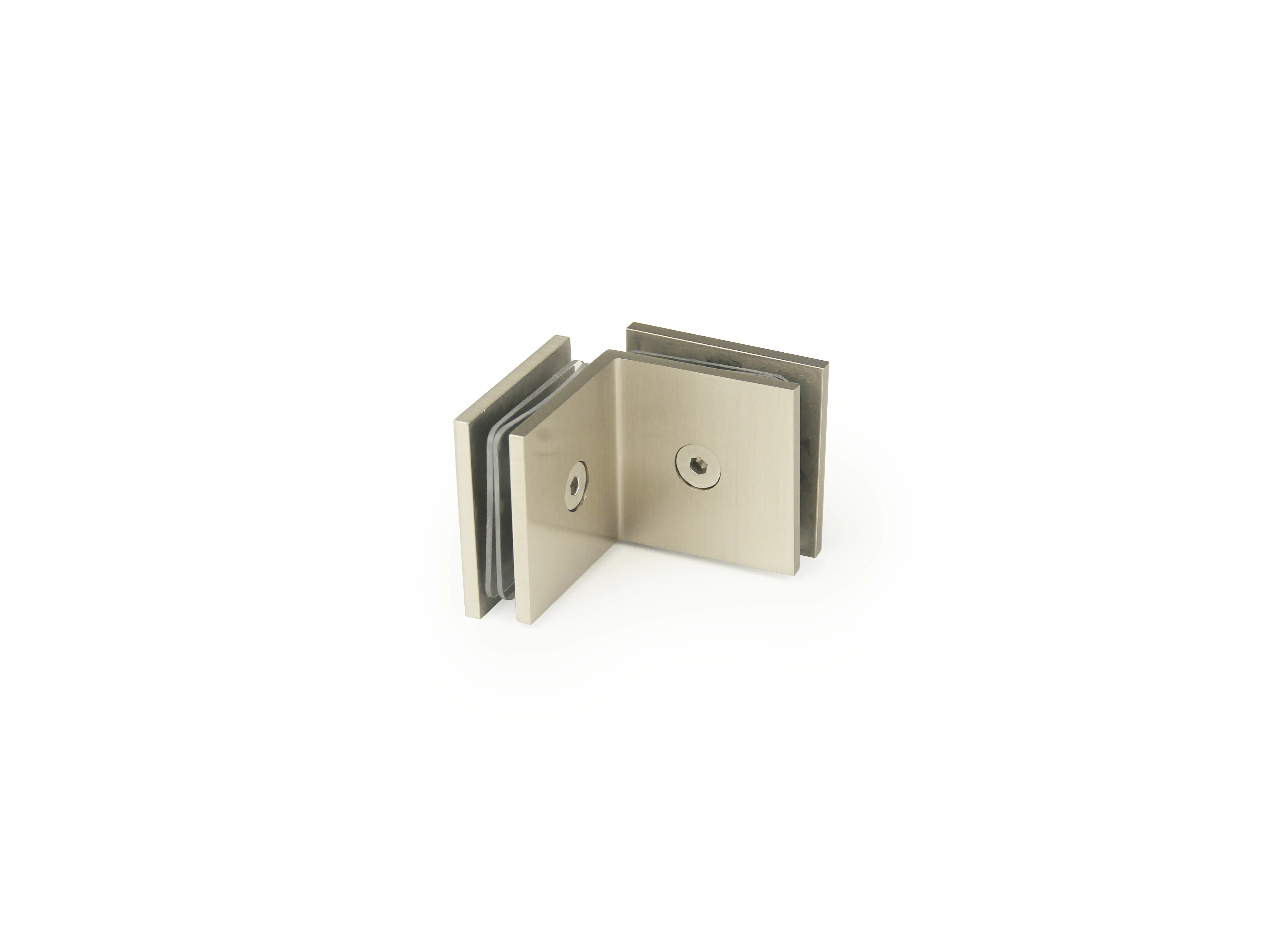 90°Glass to Glass Square Wall Mount & Glass Clamp