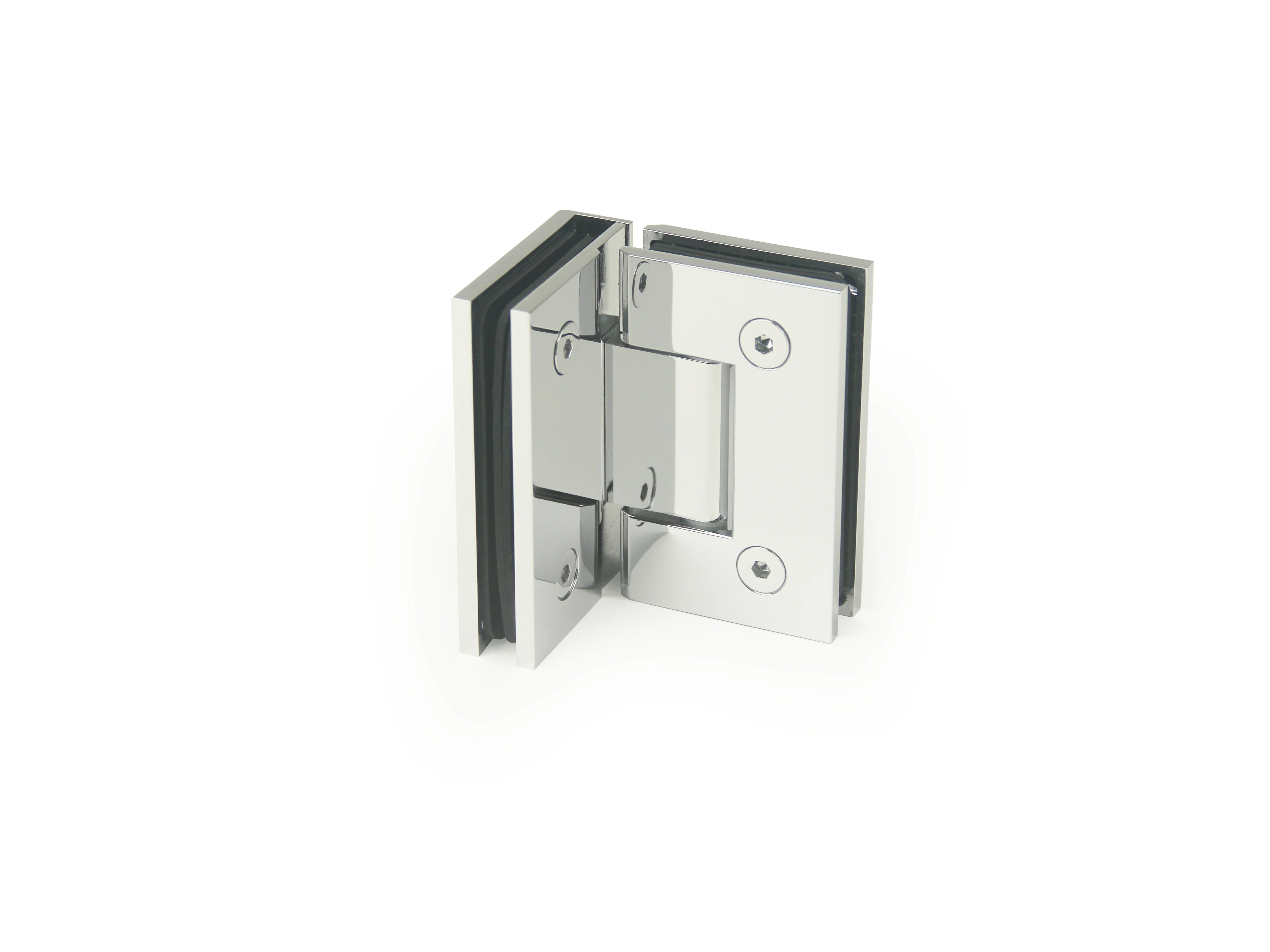 H1-Series 90° Glass to Glass Square  Profile Shower Door Hinge