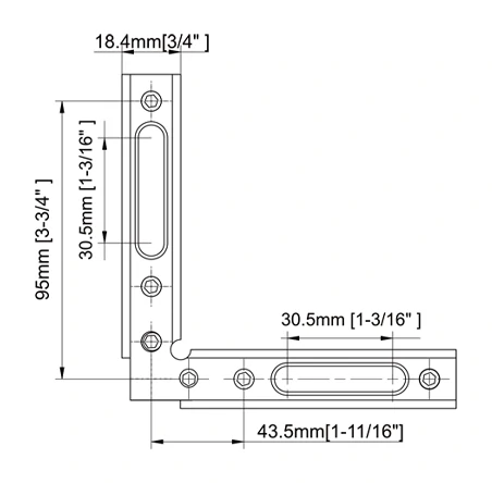 90°Header Corner Bracket Size