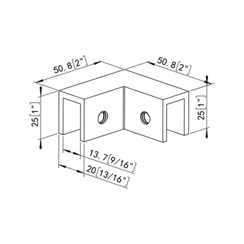 90° Sleeve-Over Bracket Shower Glass Clamp Size