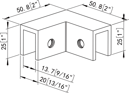 90° Sleeve-Over Bracket Shower Glass Clamp Size